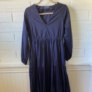 Modern Citizen Navy Blue 100% Cotton Midi Dress xs/s